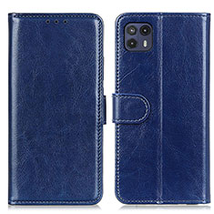 Leather Case Stands Flip Cover Holder M07L for Motorola Moto G50 5G Blue
