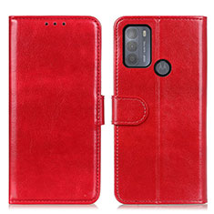 Leather Case Stands Flip Cover Holder M07L for Motorola Moto G50 Red