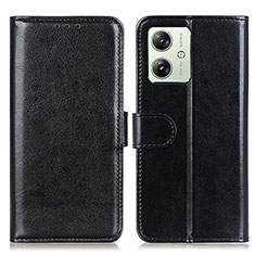 Leather Case Stands Flip Cover Holder M07L for Motorola Moto G54 5G Black