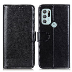 Leather Case Stands Flip Cover Holder M07L for Motorola Moto G60s Black