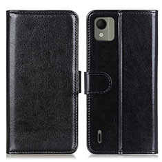 Leather Case Stands Flip Cover Holder M07L for Nokia C110 Black