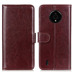 Leather Case Stands Flip Cover Holder M07L for Nokia C200 Brown