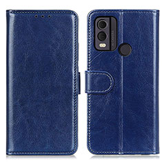 Leather Case Stands Flip Cover Holder M07L for Nokia C22 Blue