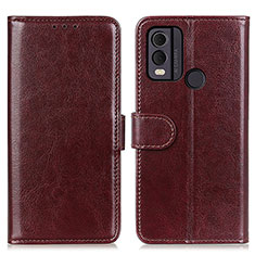 Leather Case Stands Flip Cover Holder M07L for Nokia C22 Brown