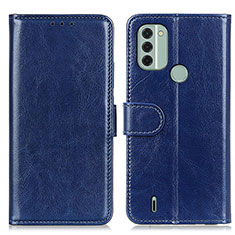 Leather Case Stands Flip Cover Holder M07L for Nokia C31 Blue