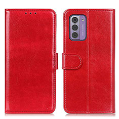 Leather Case Stands Flip Cover Holder M07L for Nokia G42 5G Red