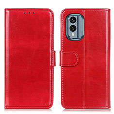 Leather Case Stands Flip Cover Holder M07L for Nokia X30 5G Red