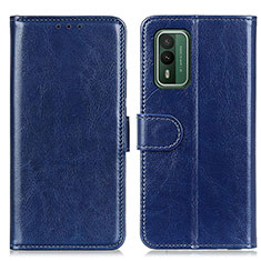 Leather Case Stands Flip Cover Holder M07L for Nokia XR21 Blue