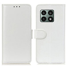 Leather Case Stands Flip Cover Holder M07L for OnePlus 10 Pro 5G White