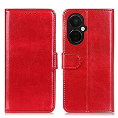 Leather Case Stands Flip Cover Holder M07L for OnePlus Nord CE 3 5G Red