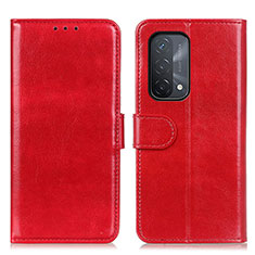 Leather Case Stands Flip Cover Holder M07L for OnePlus Nord N200 5G Red