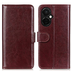 Leather Case Stands Flip Cover Holder M07L for OnePlus Nord N30 5G Brown