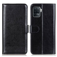 Leather Case Stands Flip Cover Holder M07L for Oppo A94 4G Black