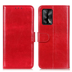 Leather Case Stands Flip Cover Holder M07L for Oppo A95 4G Red