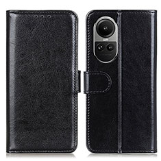 Leather Case Stands Flip Cover Holder M07L for Oppo Reno10 5G Black