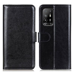 Leather Case Stands Flip Cover Holder M07L for Oppo Reno5 Z 5G Black