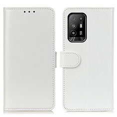 Leather Case Stands Flip Cover Holder M07L for Oppo Reno5 Z 5G White