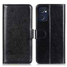 Leather Case Stands Flip Cover Holder M07L for Oppo Reno7 5G Black