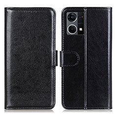 Leather Case Stands Flip Cover Holder M07L for Oppo Reno8 4G Black