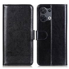 Leather Case Stands Flip Cover Holder M07L for Oppo Reno8 Pro 5G Black
