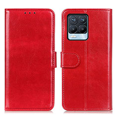 Leather Case Stands Flip Cover Holder M07L for Realme 8 4G Red