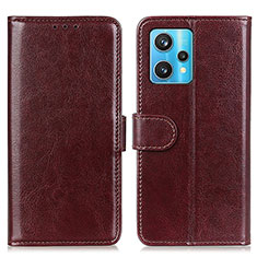 Leather Case Stands Flip Cover Holder M07L for Realme 9 5G Brown