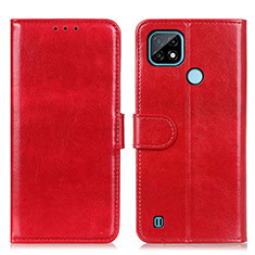 Leather Case Stands Flip Cover Holder M07L for Realme C21 Red