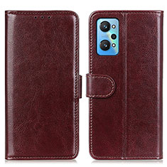 Leather Case Stands Flip Cover Holder M07L for Realme GT Neo 3T 5G Brown