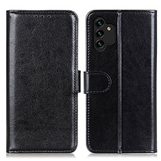 Leather Case Stands Flip Cover Holder M07L for Samsung Galaxy A04s Black