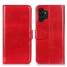 Leather Case Stands Flip Cover Holder M07L for Samsung Galaxy A04s Red