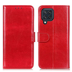 Leather Case Stands Flip Cover Holder M07L for Samsung Galaxy M32 4G Red
