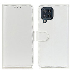 Leather Case Stands Flip Cover Holder M07L for Samsung Galaxy M32 4G White