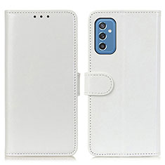 Leather Case Stands Flip Cover Holder M07L for Samsung Galaxy M52 5G White