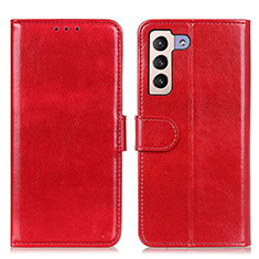Leather Case Stands Flip Cover Holder M07L for Samsung Galaxy S21 FE 5G Red