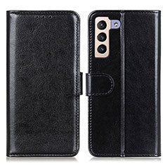 Leather Case Stands Flip Cover Holder M07L for Samsung Galaxy S22 5G Black