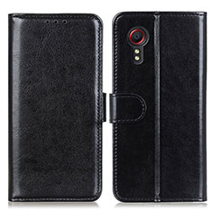 Leather Case Stands Flip Cover Holder M07L for Samsung Galaxy XCover 5 SM-G525F Black