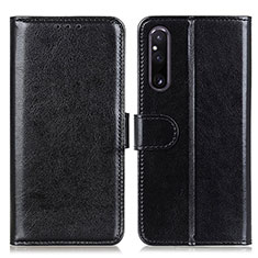 Leather Case Stands Flip Cover Holder M07L for Sony Xperia 1 V Black