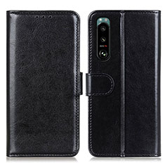 Leather Case Stands Flip Cover Holder M07L for Sony Xperia 5 III Black