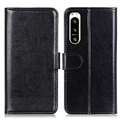 Leather Case Stands Flip Cover Holder M07L for Sony Xperia 5 IV Black