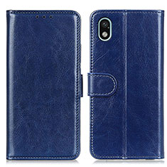 Leather Case Stands Flip Cover Holder M07L for Sony Xperia Ace III Blue