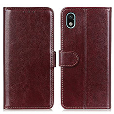 Leather Case Stands Flip Cover Holder M07L for Sony Xperia Ace III Brown