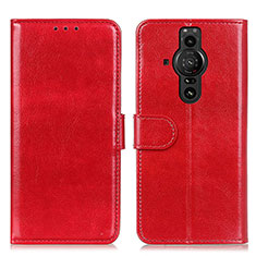 Leather Case Stands Flip Cover Holder M07L for Sony Xperia PRO-I Red