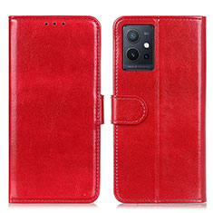 Leather Case Stands Flip Cover Holder M07L for Vivo iQOO Z6 5G Red