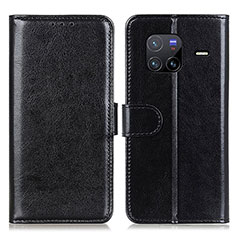 Leather Case Stands Flip Cover Holder M07L for Vivo X80 5G Black