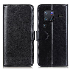 Leather Case Stands Flip Cover Holder M07L for Vivo X80 Pro 5G Black