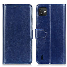 Leather Case Stands Flip Cover Holder M07L for Wiko Y82 Blue