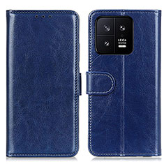 Leather Case Stands Flip Cover Holder M07L for Xiaomi Mi 13 5G Blue