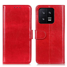 Leather Case Stands Flip Cover Holder M07L for Xiaomi Mi 13 5G Red