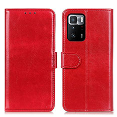 Leather Case Stands Flip Cover Holder M07L for Xiaomi Poco X3 GT 5G Red