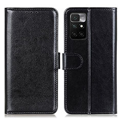 Leather Case Stands Flip Cover Holder M07L for Xiaomi Redmi 10 (2022) Black